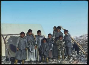 Image of Eskimo [Inuit] Group at Bowdoin Harbor